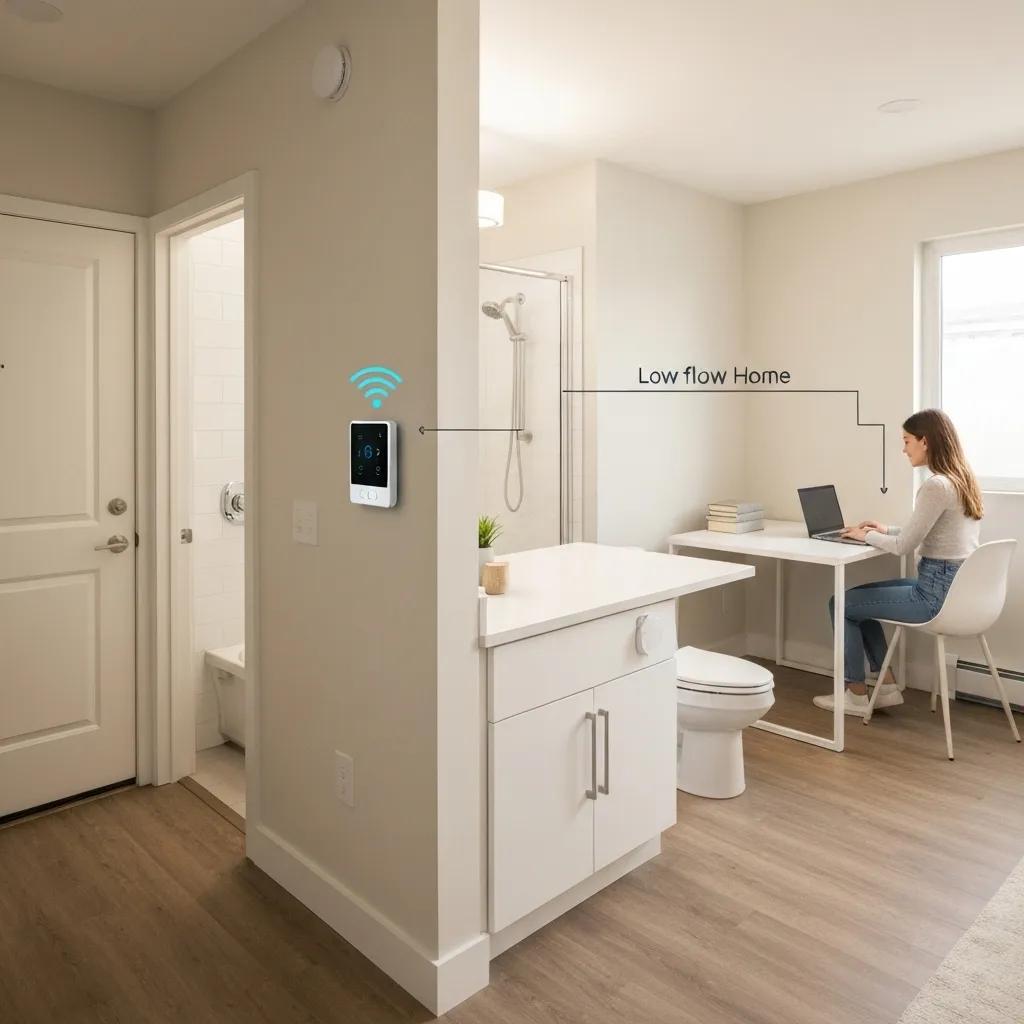 Smart home technology features in a modern rental property