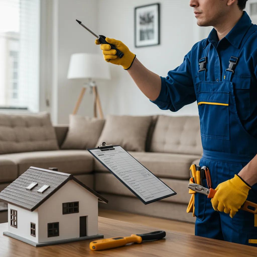 Maintenance technician inspecting a rental property to ensure investment value